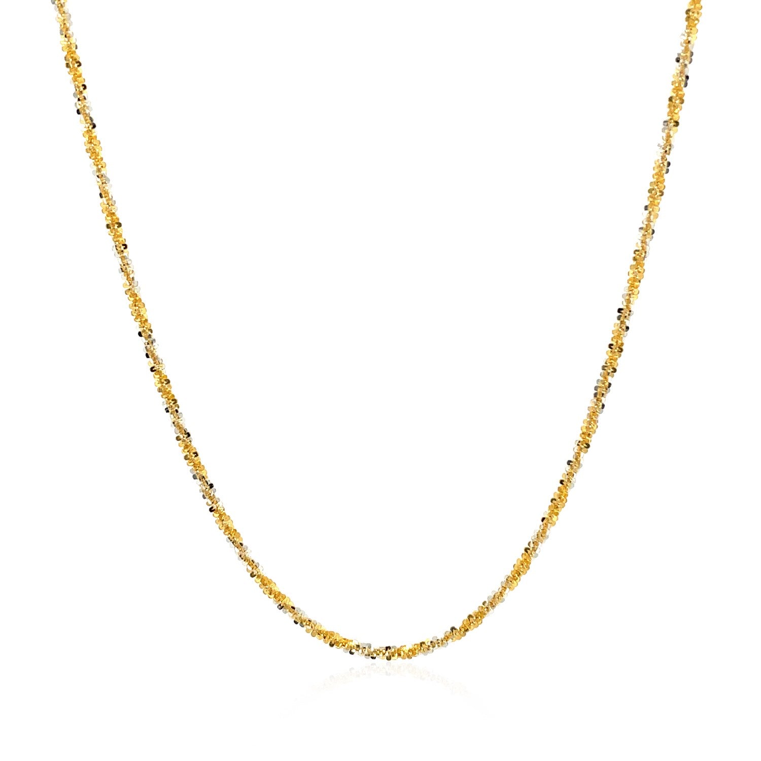 14k White and Yellow Gold Two Tone Sparkle Chain (1.50 mm) in a sleek high-contrast midnight luxury editorial style